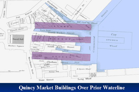 Qunicy Market Buildings over Prior Waterline
