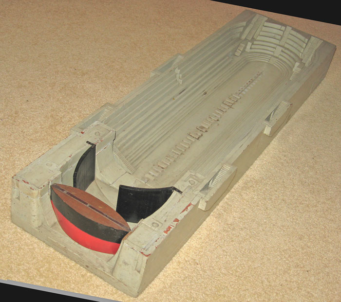 Cyrus Baldwin’s Dry Dock Model With
Lock Gates and Caisson Components Shown