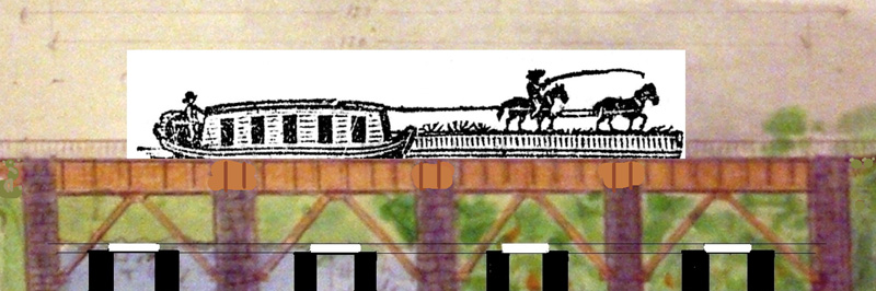 Symmes Aqueduct in 1827 before building of retaining walls and embankment