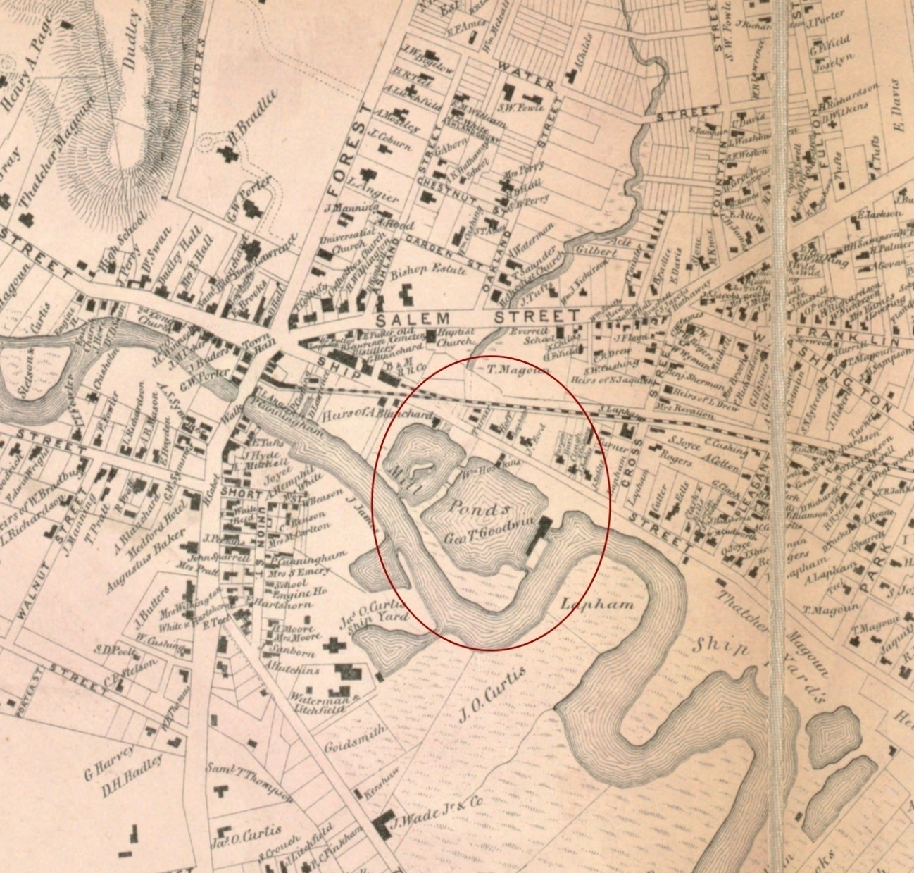 Detail Map of Medford - Walling