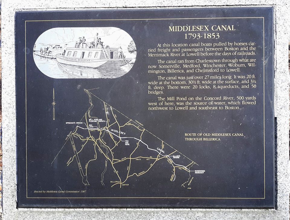 Middlesex Canal Historical Marker - Billerica