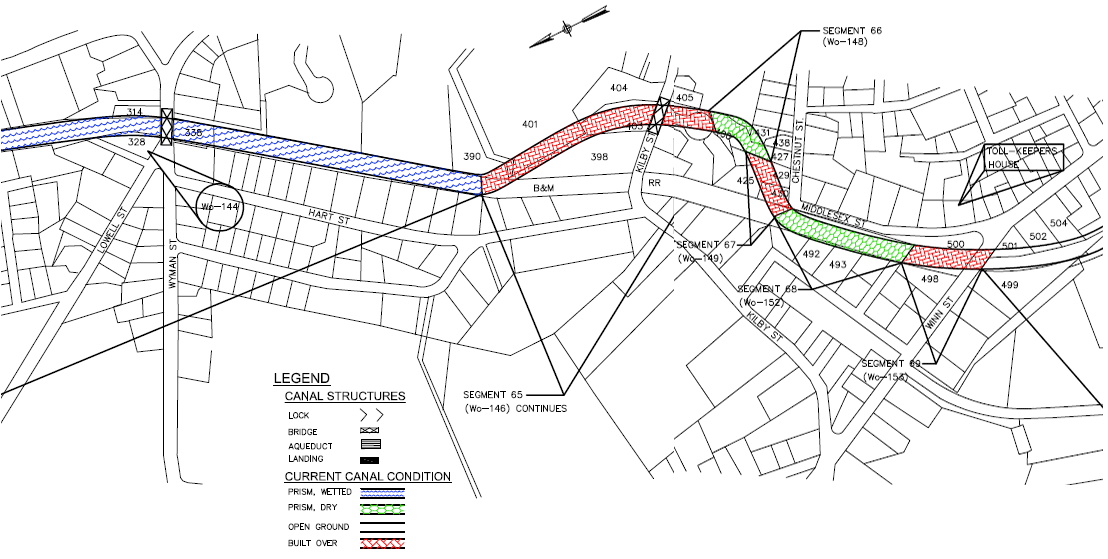 For comparison a map of the Mini-Ox Box in Woburn on the route of the Middlesex Canal